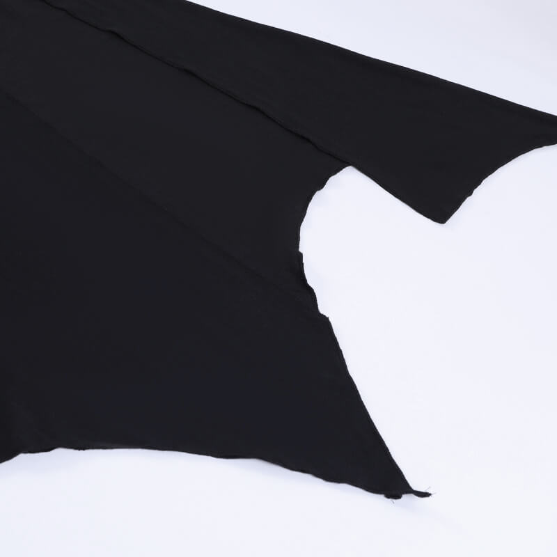 Gothic High Slit Bell Sleeve Polyester Dress