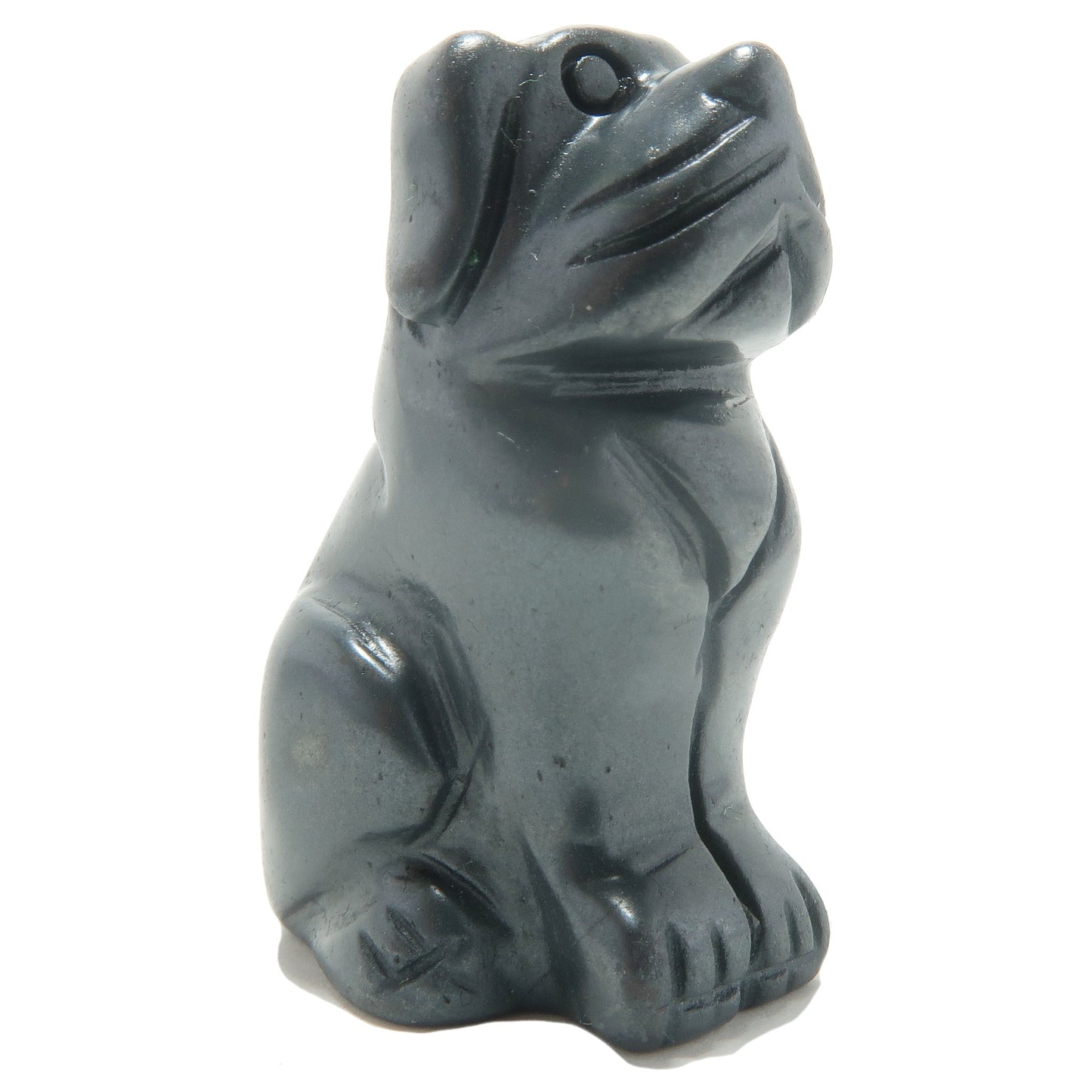 Hematite Dog Silver Puppy Happy Protector Crystal