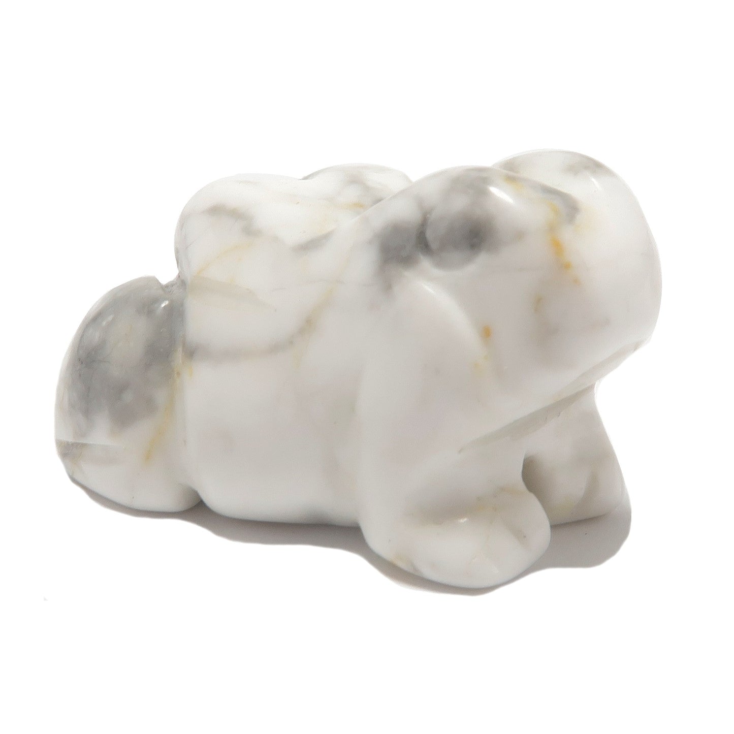 Howlite Frog White Crystal Cloud Jumper Figurine