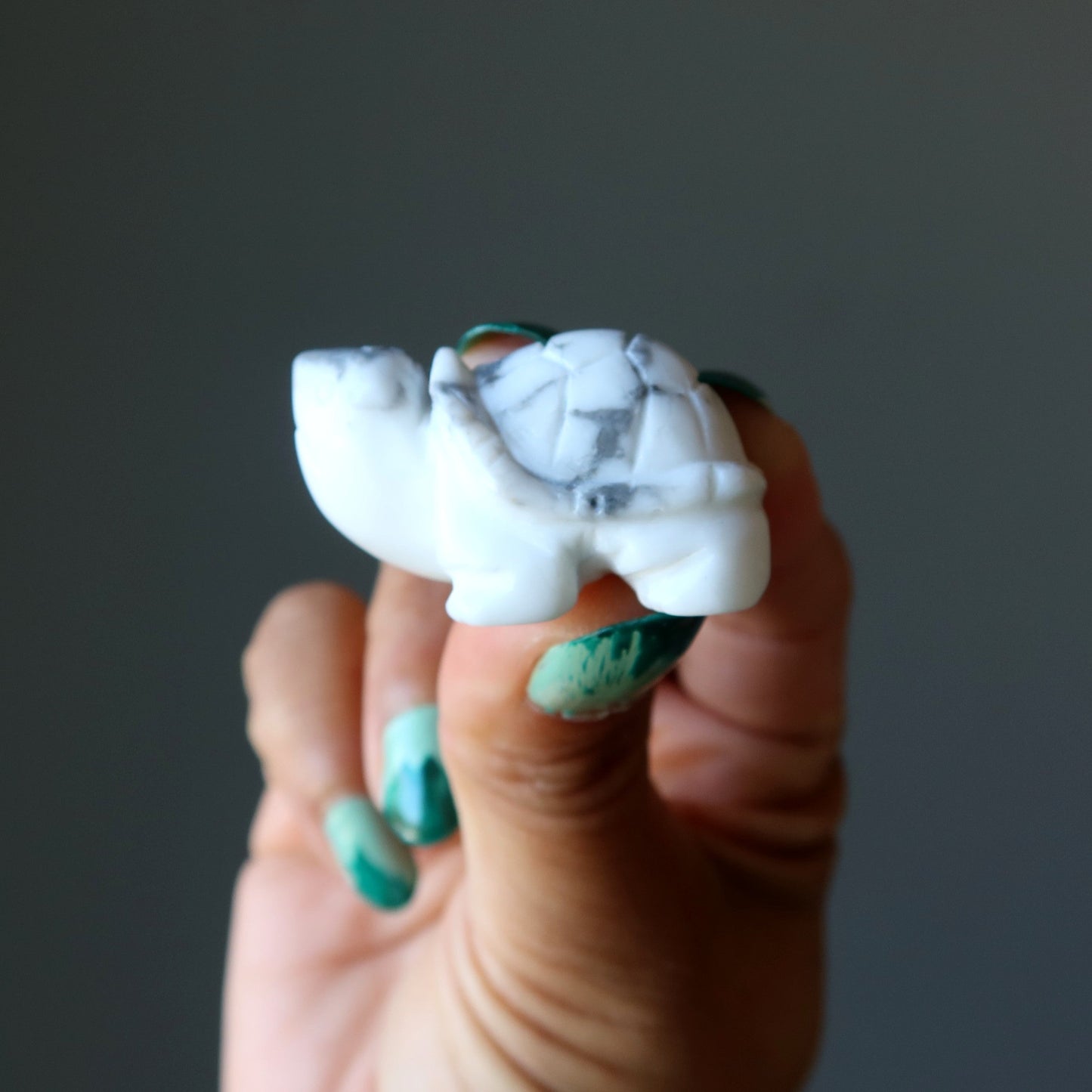 Howlite Turtle Spiritual White Animal Figurine