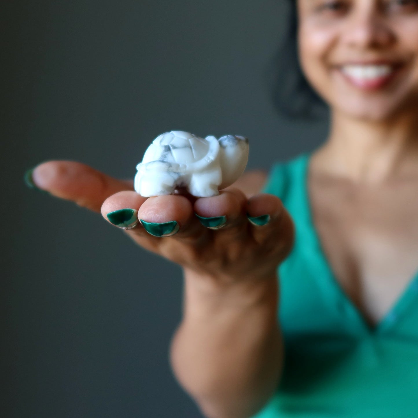 Howlite Turtle Spiritual White Animal Figurine