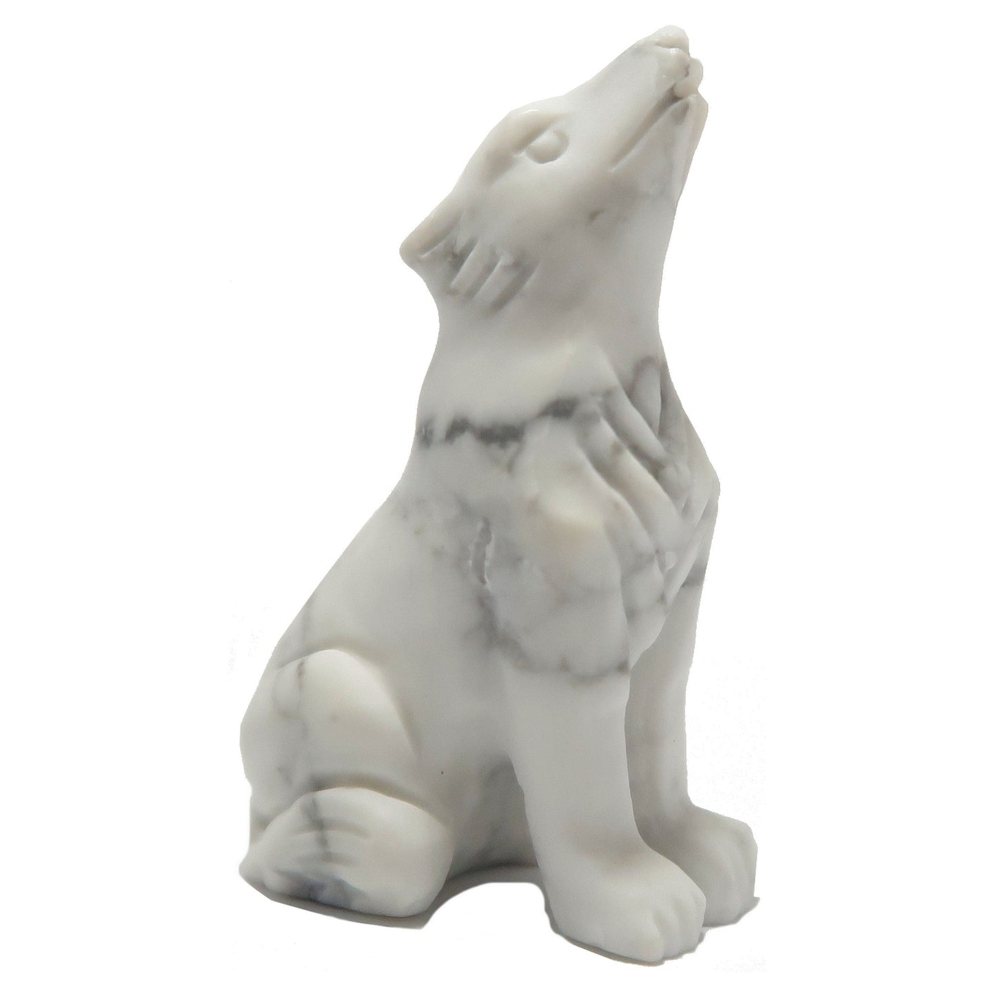 Howlite Wolf Howling Full Moon White Animal