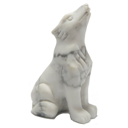 Howlite Wolf Howling Full Moon White Animal