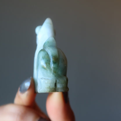 Jade Fu Dog Green Jadeite Mythical Dragon