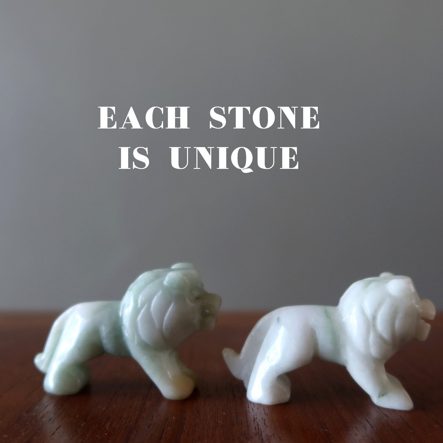 Jade Lion Lucky Life Leader Green Jadeite Crystal Animal Figurine