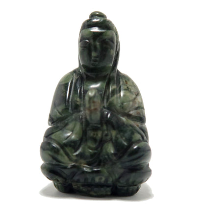 Green Jasper Buddha Praying Peace Figurine