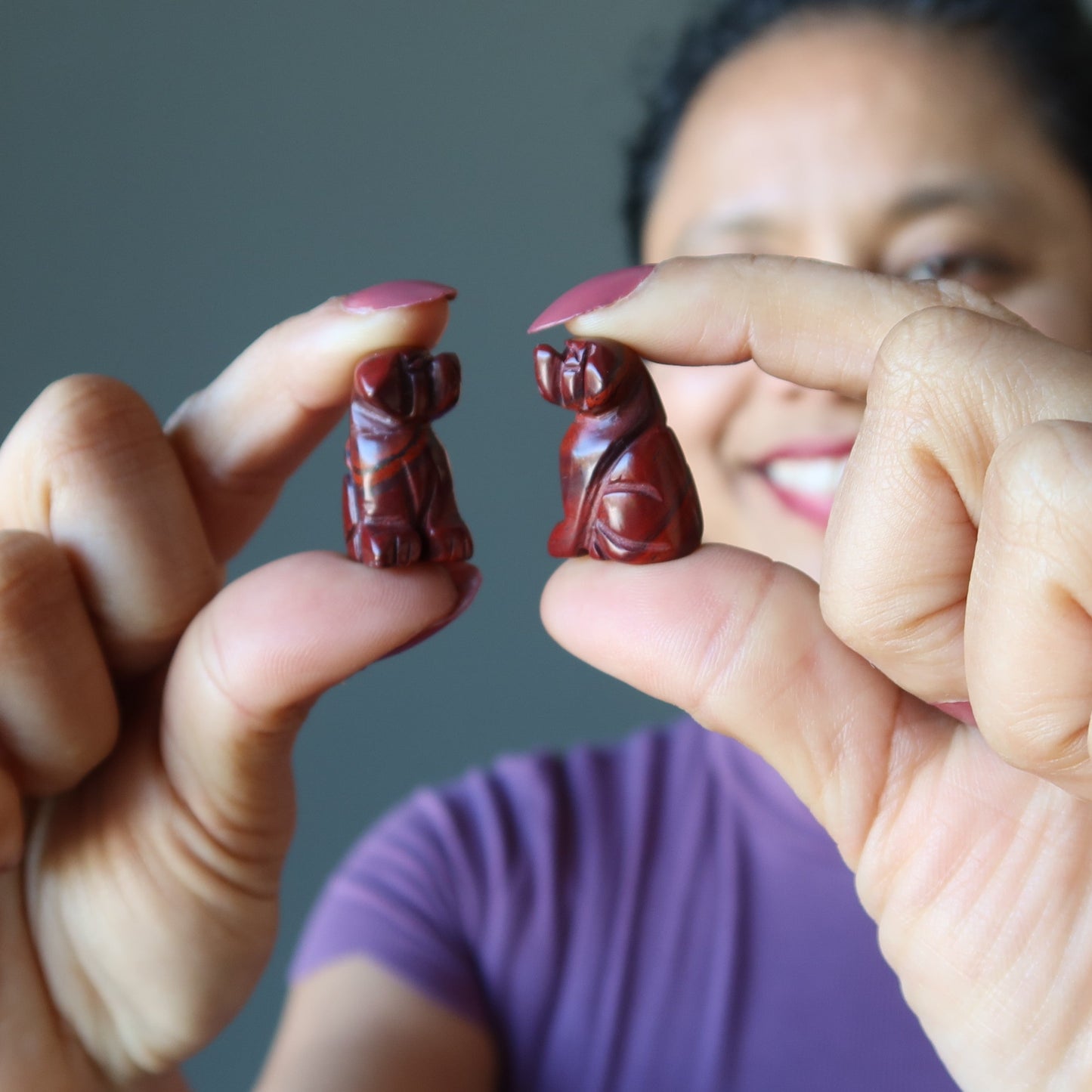 Red Jasper Dog 1" Miniature Animal Loyal Friend