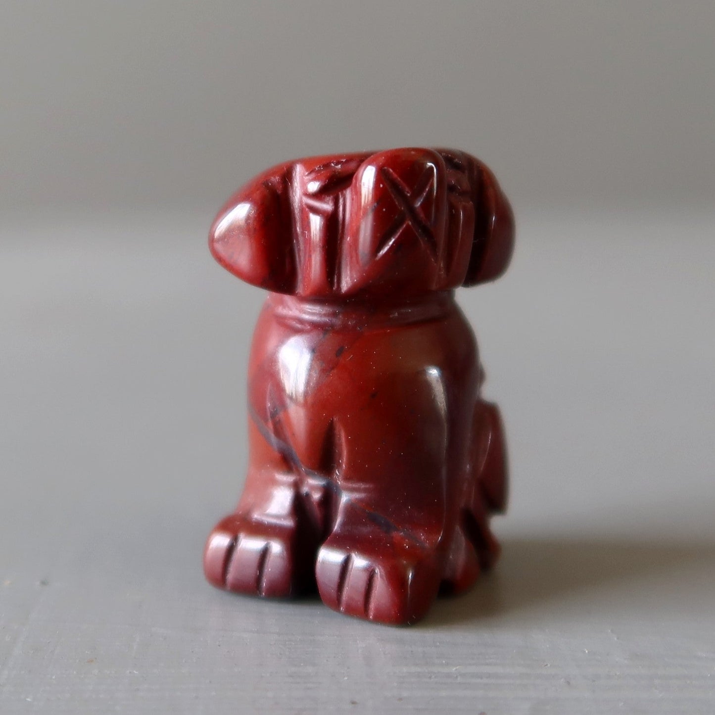 Red Jasper Dog 1" Miniature Animal Loyal Friend