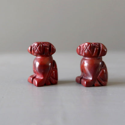 Red Jasper Dog 1" Miniature Animal Loyal Friend