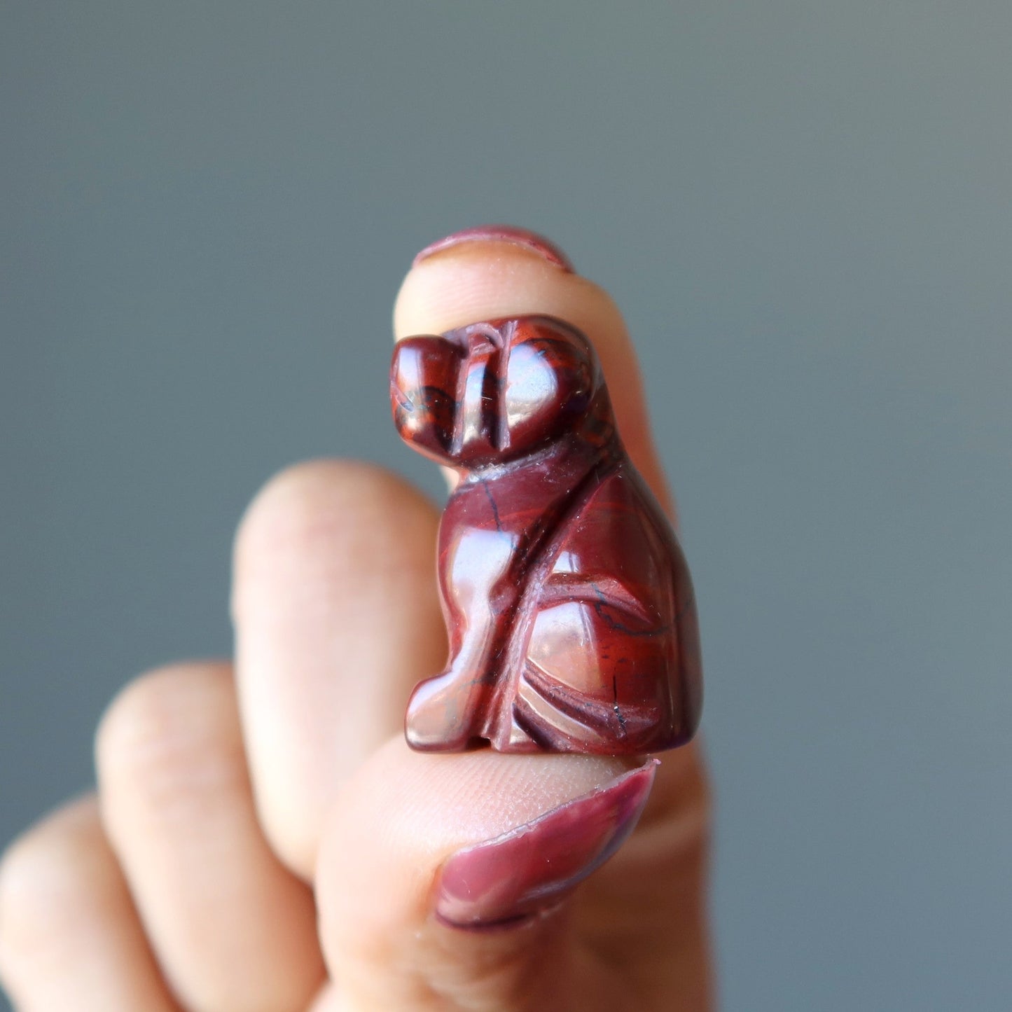 Red Jasper Dog 1" Miniature Animal Loyal Friend