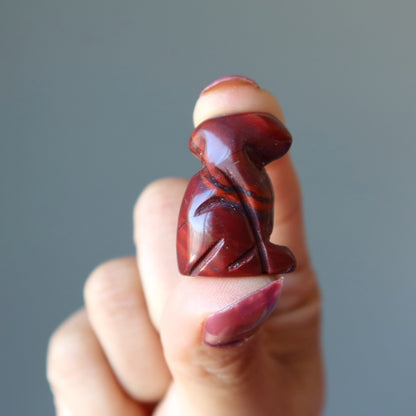 Red Jasper Dog 1" Miniature Animal Loyal Friend
