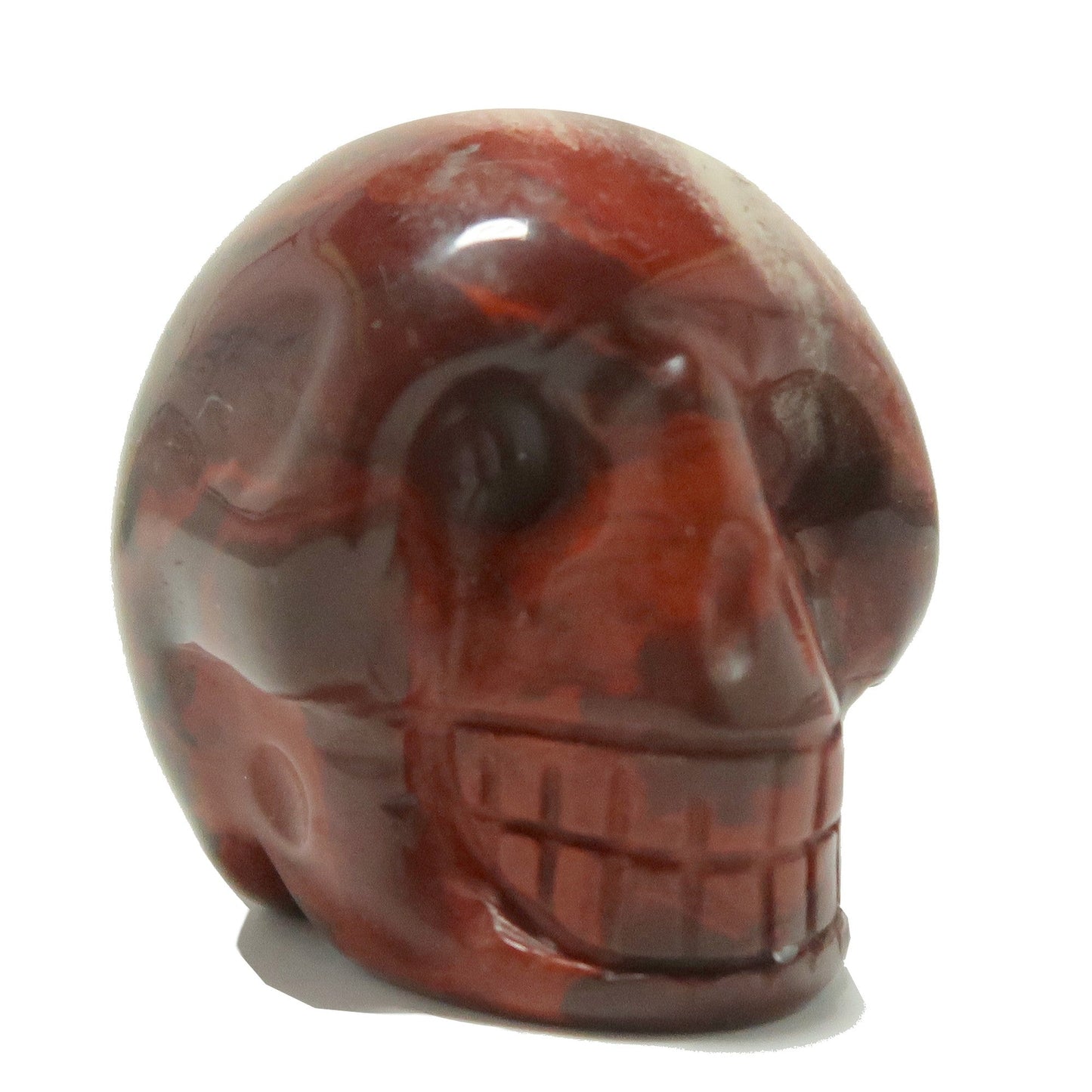 Red Jasper Skull All Smiles Metaphysical Stone Statue