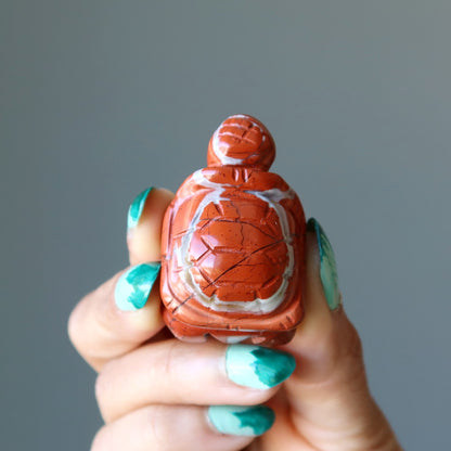 Red Jasper Turtle Sassy Stone Guardian Animal