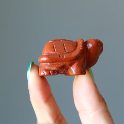 Red Jasper Turtle Sassy Stone Guardian Animal