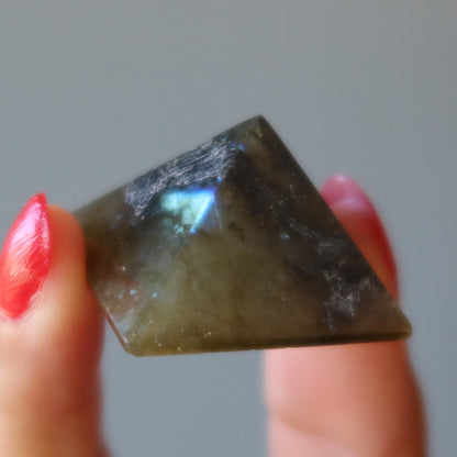 Labradorite Pyramid Wounded Warrior Crystal