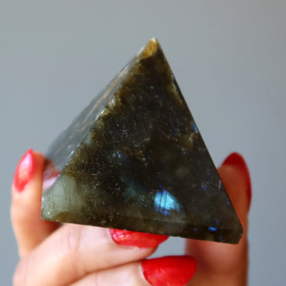 Labradorite Pyramid Wounded Warrior Crystal