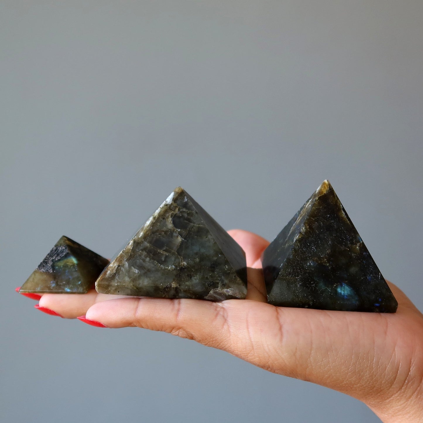 Labradorite Pyramid Wounded Warrior Crystal