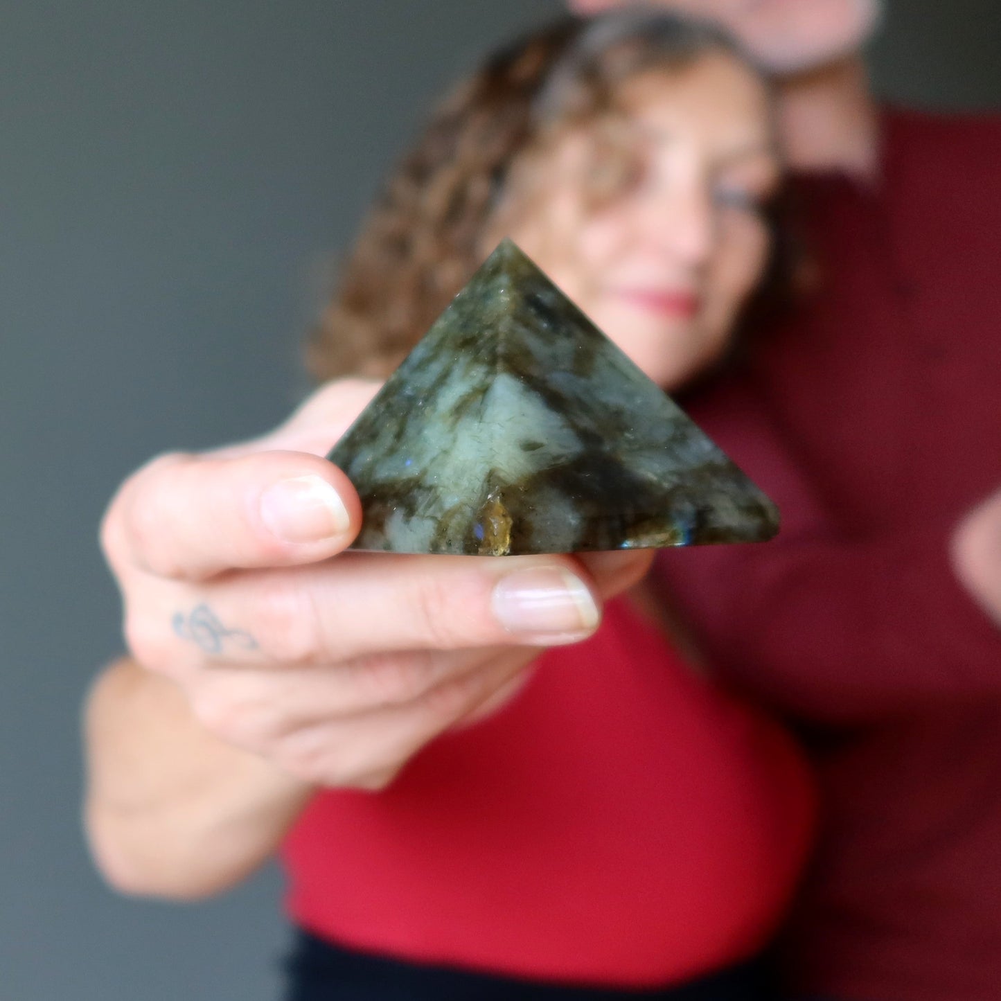 Labradorite Pyramid Wounded Warrior Crystal