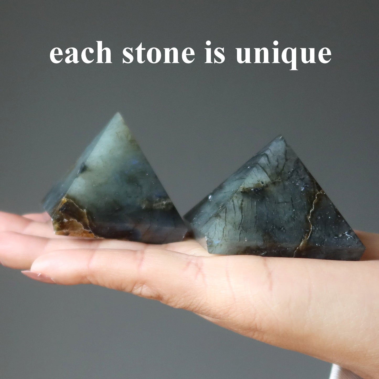 Labradorite Pyramid Wounded Warrior Crystal