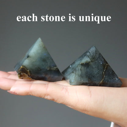 Labradorite Pyramid Wounded Warrior Crystal