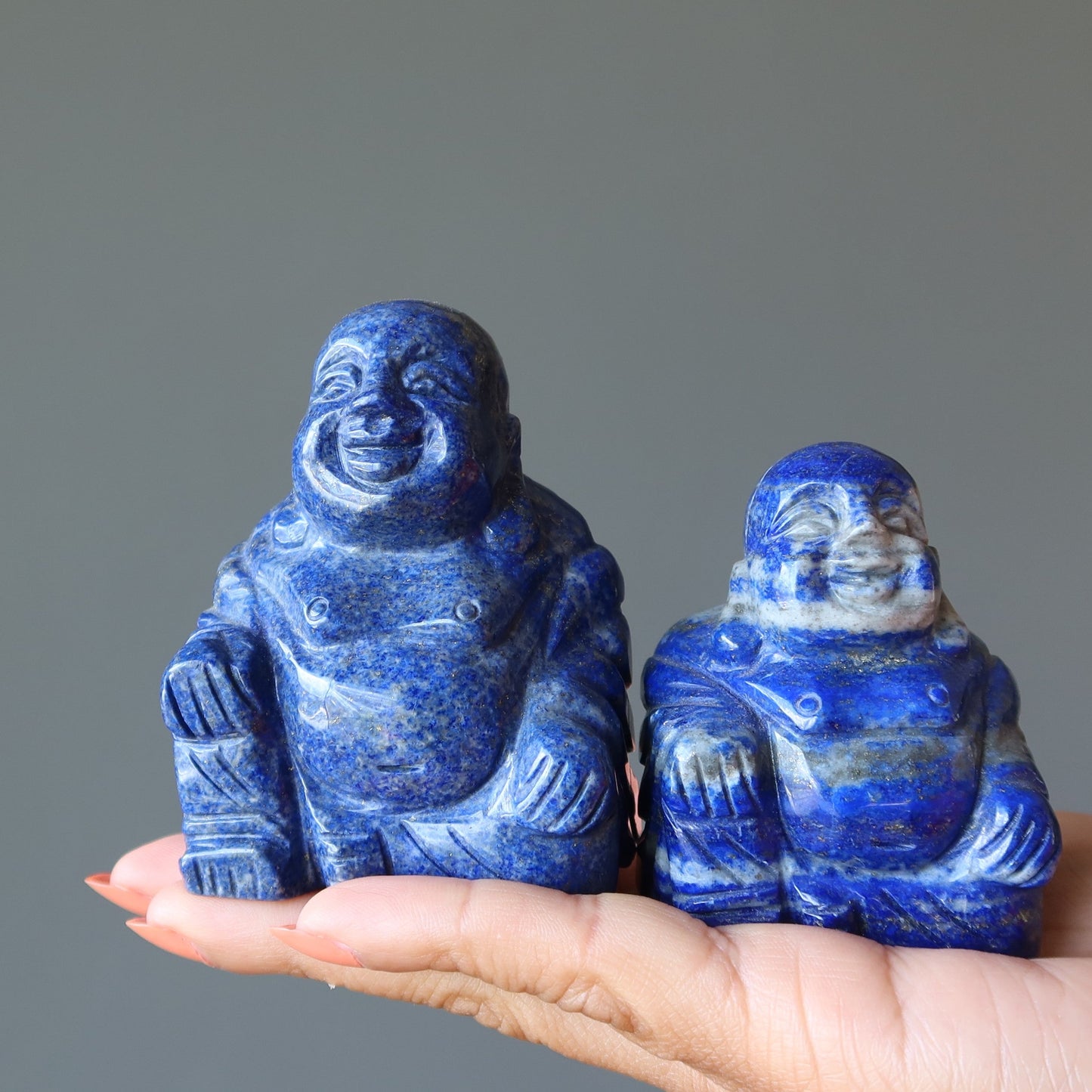Lapis Laughing Buddha Happiness Crystal God