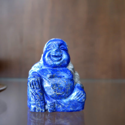 Lapis Laughing Buddha Happiness Crystal God