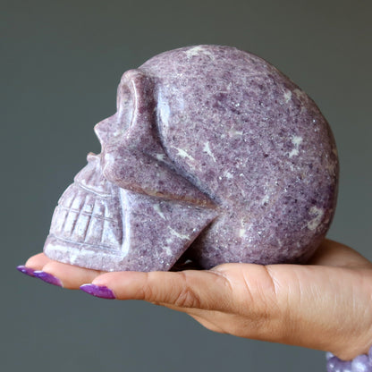 Lepidolite Skull Purple Crystal Spirit Master