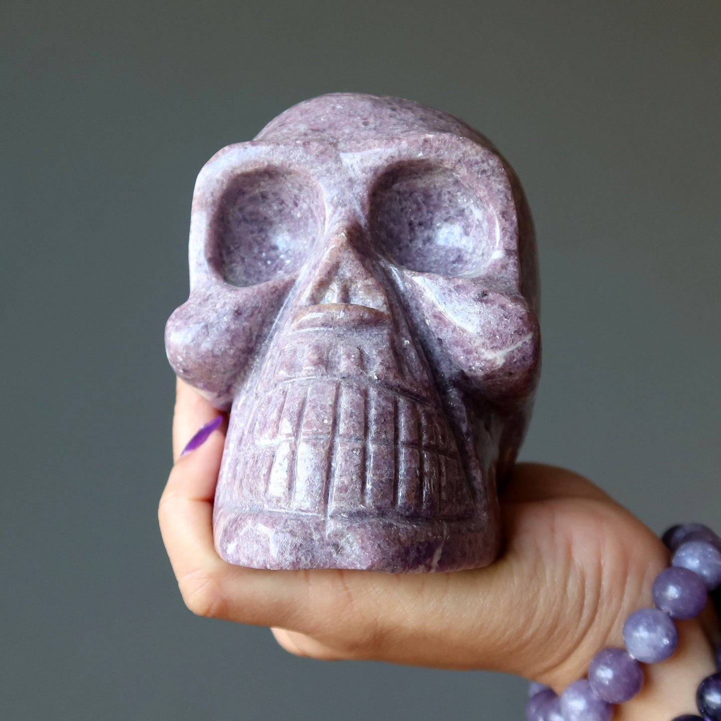 Lepidolite Skull Purple Crystal Spirit Master