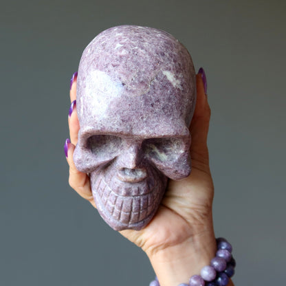Lepidolite Skull Purple Crystal Spirit Master