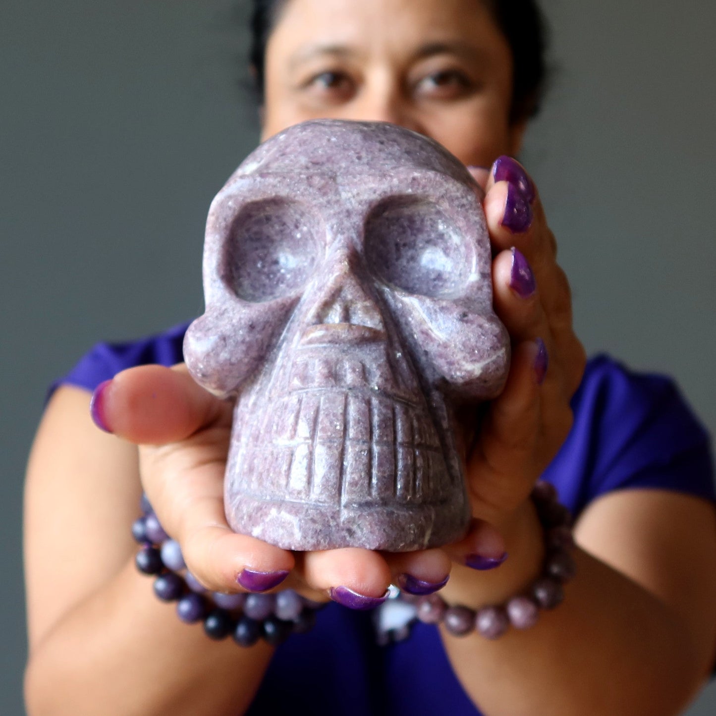 Lepidolite Skull Purple Crystal Spirit Master