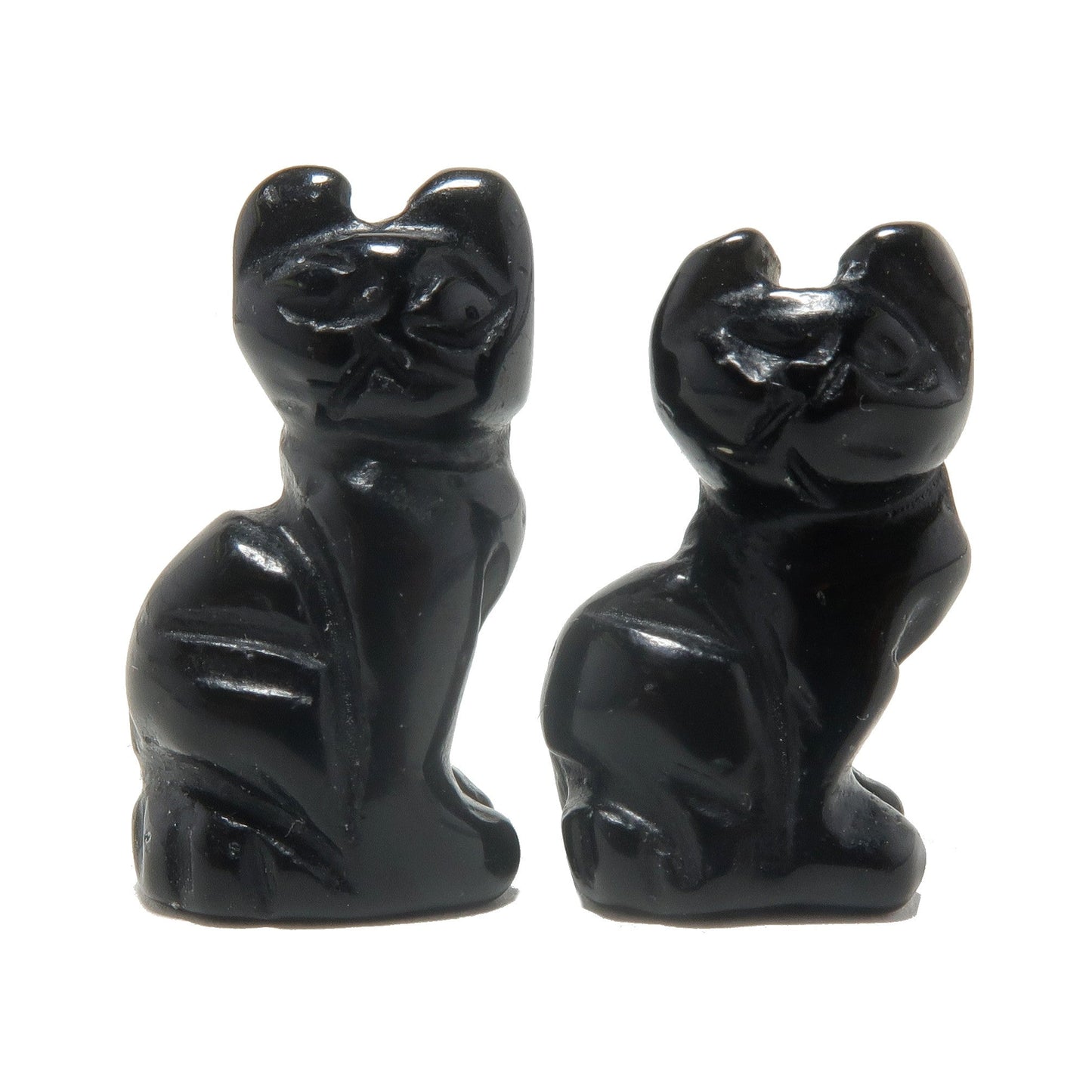 Black Obsidian Cat 1" Miniature Animal Lucky Feline