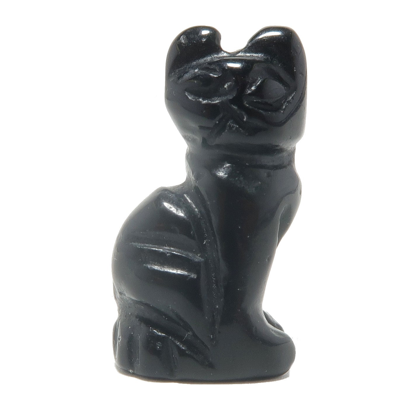 Black Obsidian Cat 1" Miniature Animal Lucky Feline