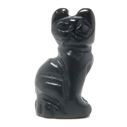 Black Obsidian Cat 1" Miniature Animal Lucky Feline
