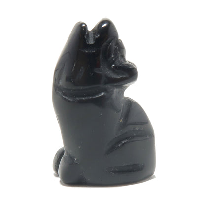 Black Obsidian Wolf 1" Miniature Animal Protector
