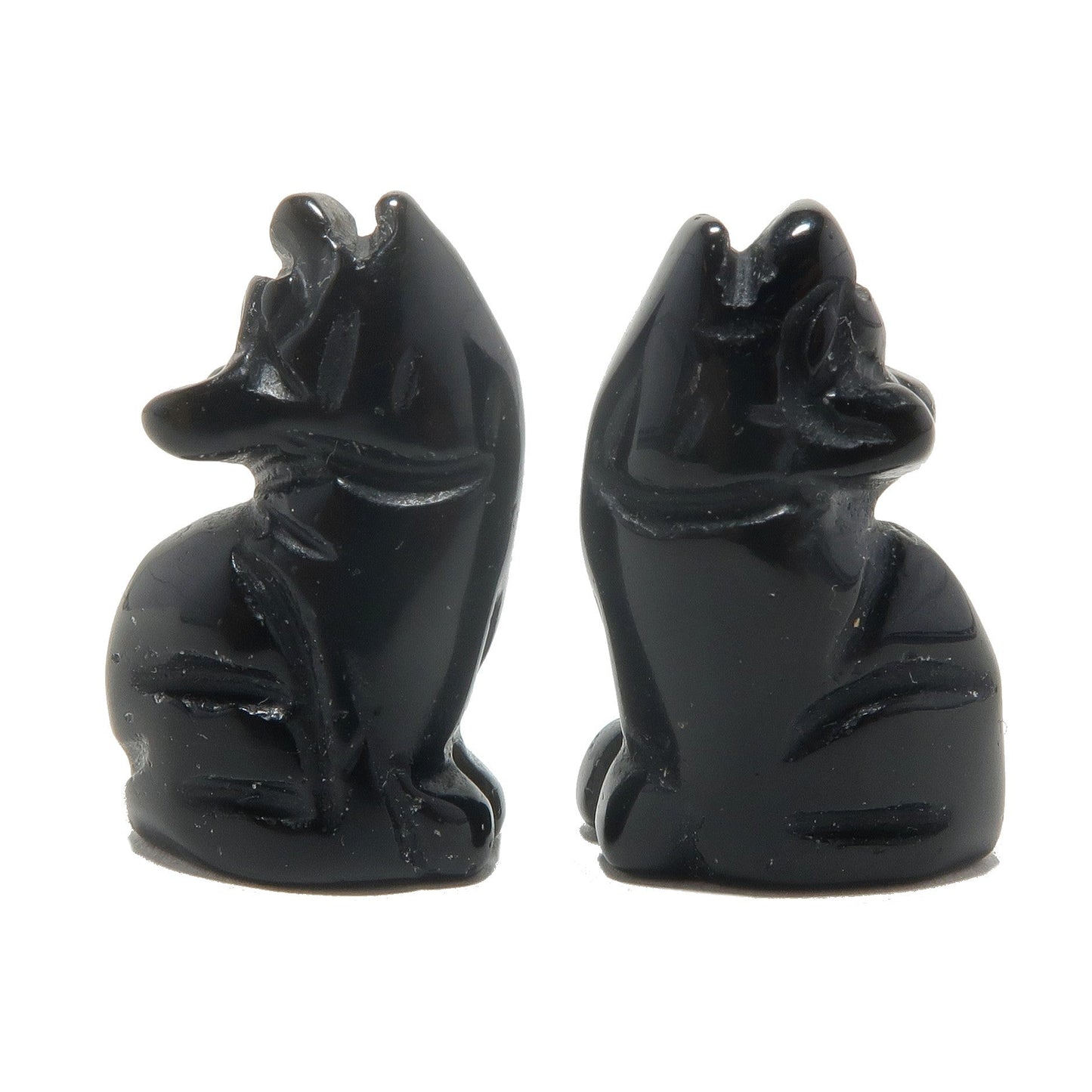 Black Obsidian Wolf 1" Miniature Animal Protector