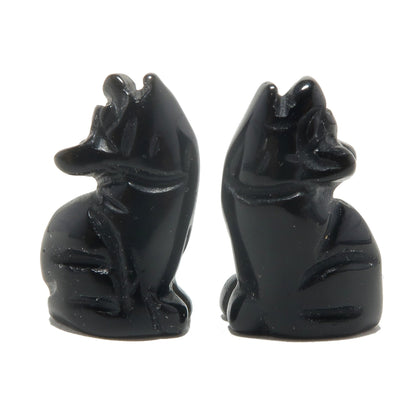 Black Obsidian Wolf 1" Miniature Animal Protector