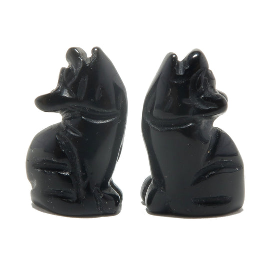 Black Obsidian Wolf 1" Miniature Animal Protector