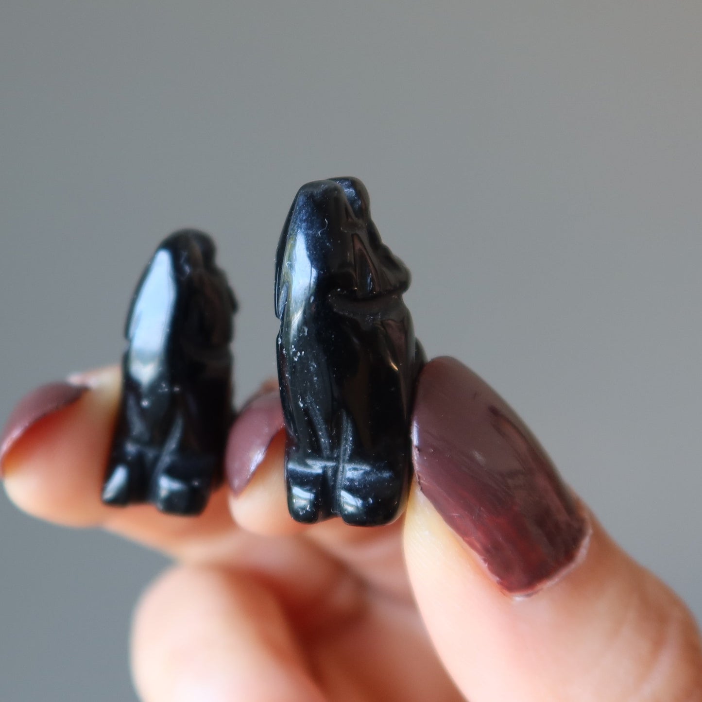 Black Obsidian Wolf 1" Miniature Animal Protector