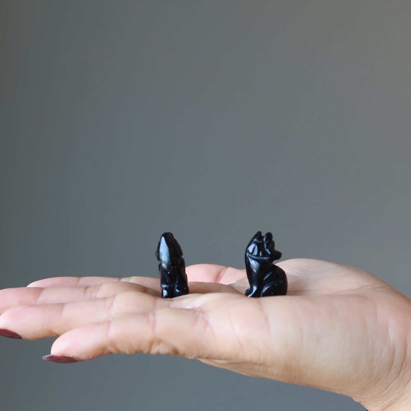 Black Obsidian Wolf 1" Miniature Animal Protector