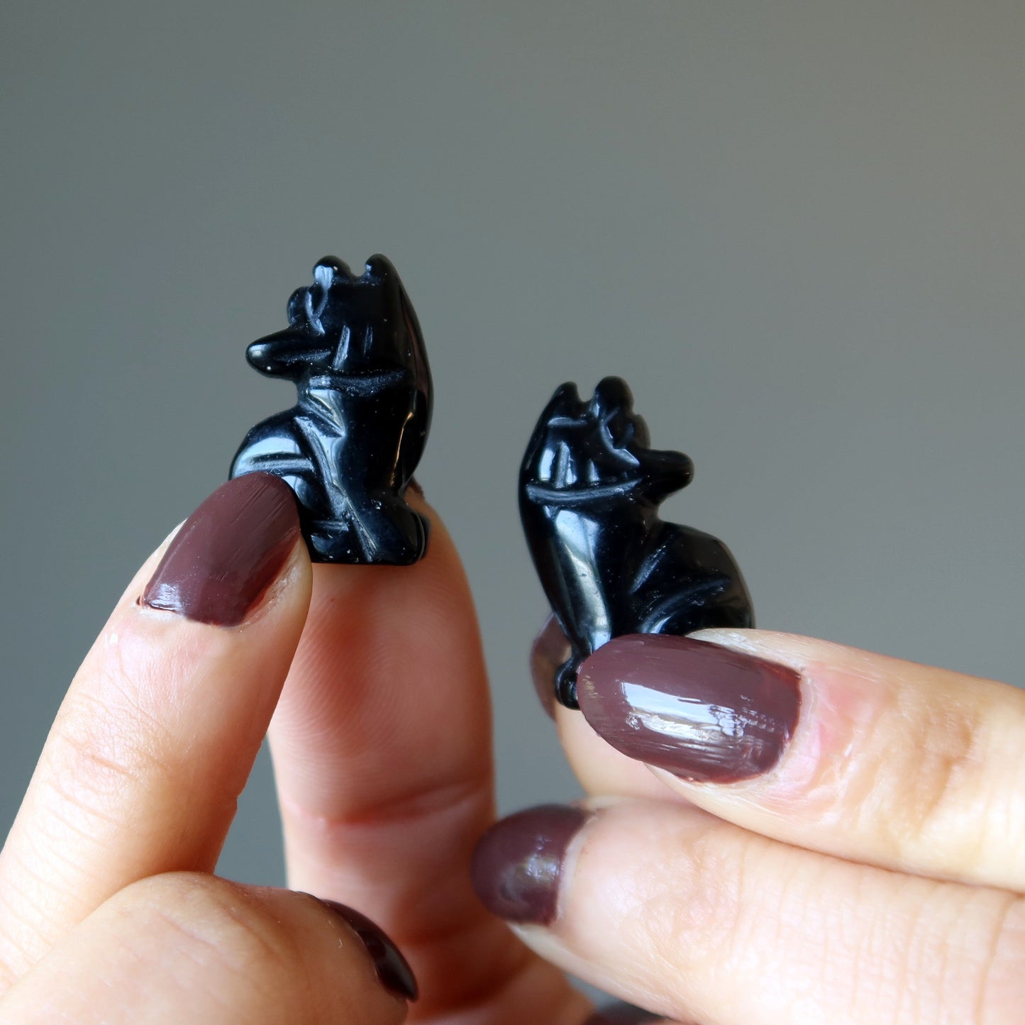 Black Obsidian Wolf 1" Miniature Animal Protector