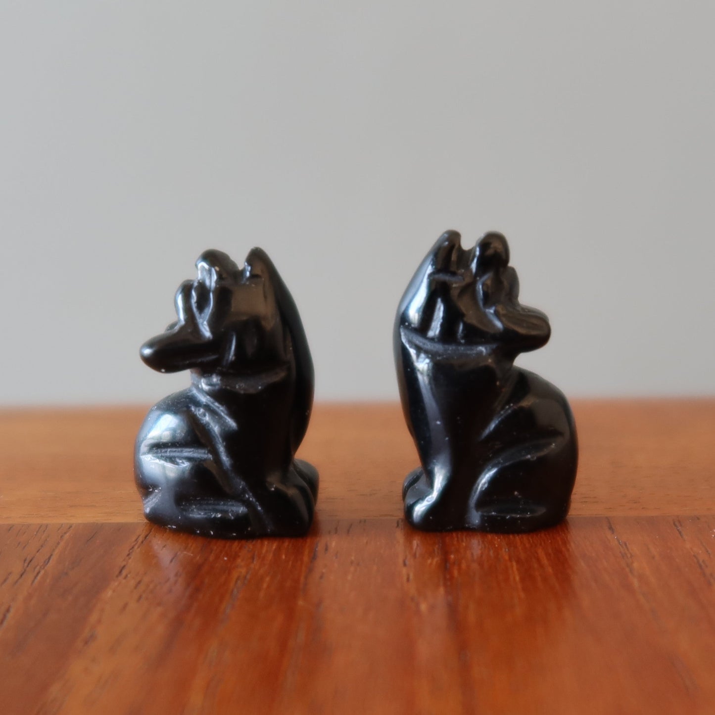 Black Obsidian Wolf 1" Miniature Animal Protector