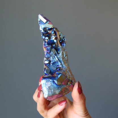 Aura Quartz Cluster Titanium Rainbow Soul Crystal