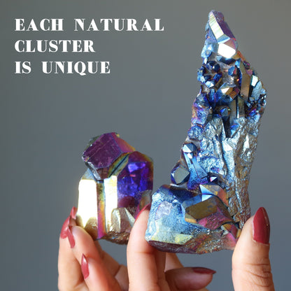 Aura Quartz Cluster Titanium Rainbow Soul Crystal