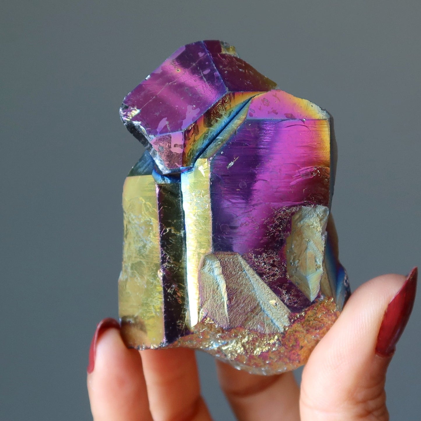 Aura Quartz Cluster Titanium Rainbow Soul Crystal
