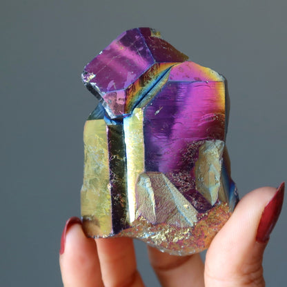 Aura Quartz Cluster Titanium Rainbow Soul Crystal