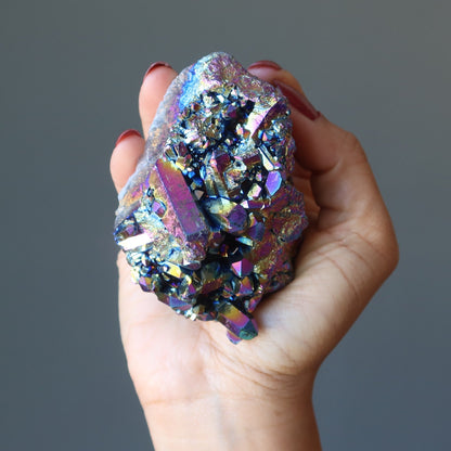 Aura Quartz Cluster Titanium Rainbow Soul Crystal