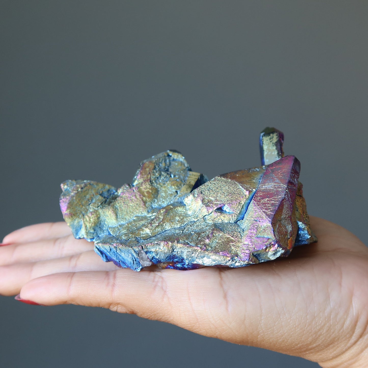 Aura Quartz Cluster Titanium Rainbow Soul Crystal