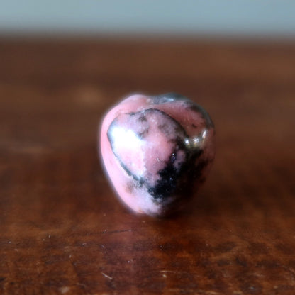 Rhodonite Grid Crystal Pink Apple Amulet Pink Drilled