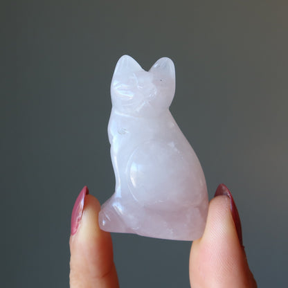 Rose Quartz Cat Lover Perfect Pink Animal Figurine