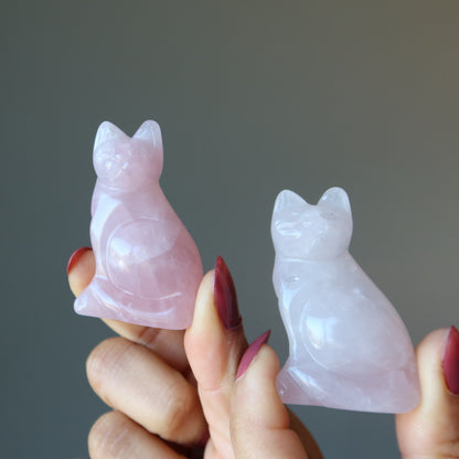 Rose Quartz Cat Lover Perfect Pink Animal Figurine
